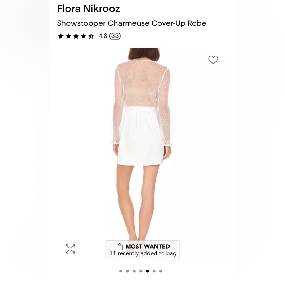 Flora Nikrooz Showstopper Charmeuse Cover-Up Robe small - Picture 5 of 5